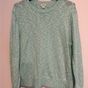 J. Crew Green Crew Neck Sweater Lightweight Knit